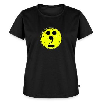 Punkt Punkt Komma Strich - Frauen Premium Bio T-Shirt - Schwarz - Vorne - Selfina (174cm)