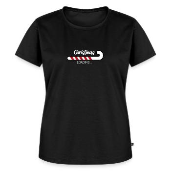 Christmas loading Advent Weihnachten - Frauen Premium Bio T-Shirt - Schwarz - Vorne - Selfina (174cm)