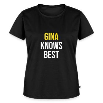 Brooklyn nine nine B99 Gina Knows Best - Frauen Premium Bio T-Shirt - Schwarz - Vorne - Selfina (174cm)