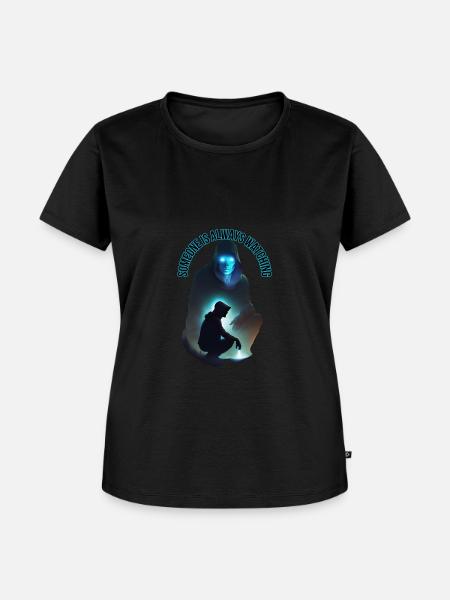 Irgendjemand schaut immer zu - Frauen Premium Bio T-Shirt - Schwarz