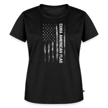 Cuba Drapeau américain - Drapeau américain - T-shirt Premium bio Femme - noir - Devant - Selfina (174cm)