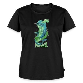 Pott Cannabis Kiffen Pottwal THC - Frauen Premium Bio T-Shirt - Schwarz - Vorne - Selfina (174cm)