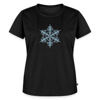 Cristal de glace flocon de neige hiver noel - T-shirt Premium bio Femme - noir - Devant - Selfina (174cm)