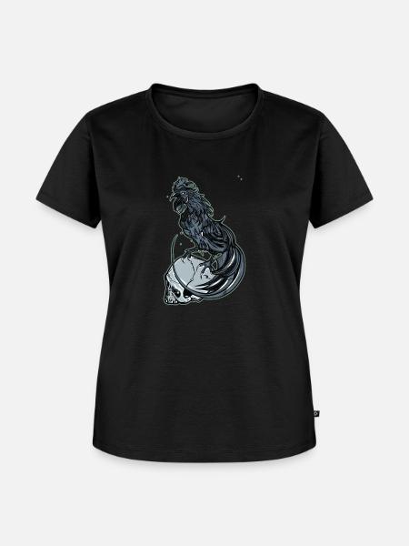 Hahn // Angry Rooster - Frauen Premium Bio T-Shirt - Schwarz