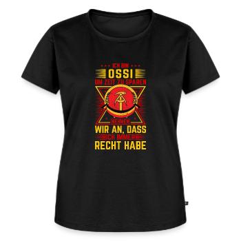Ostdeutscher DDR Ossi - Frauen Premium Bio T-Shirt - Schwarz - Vorne - Selfina (174cm)