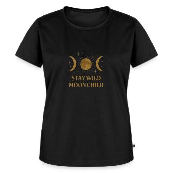 Die drei Mondphasen - Frauen Premium Bio T-Shirt - Schwarz - Vorne - Selfina (174cm)