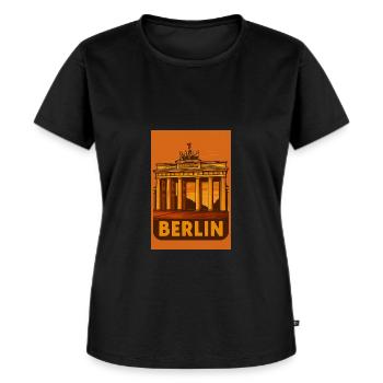 Berlin Brandenburger Tor - Frauen Premium Bio T-Shirt - Schwarz - Vorne - Selfina (174cm)
