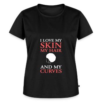 Afro Latina - T-shirt Premium bio Femme - noir - Devant - Selfina (174cm)
