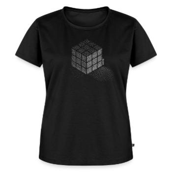 Rubik's Cube Zauberwürfel aus Punkten - Frauen Premium Bio T-Shirt - Schwarz - Vorne - Selfina (174cm)