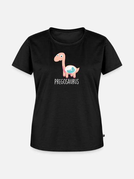 Pregosaurus Funny Dinosaur Pregnancy - Frauen Premium Bio T-Shirt - Schwarz