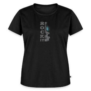 Rock It | Guitar - Frauen Premium Bio T-Shirt - Schwarz - Vorne - Selfina (174cm)
