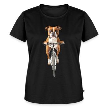 Boxer - Frauen Premium Bio T-Shirt - Schwarz - Vorne - Selfina (174cm)