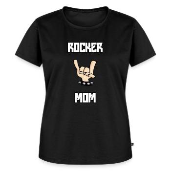 Rocker Mom - Frauen Premium Bio T-Shirt - Schwarz - Vorne - Selfina (174cm)