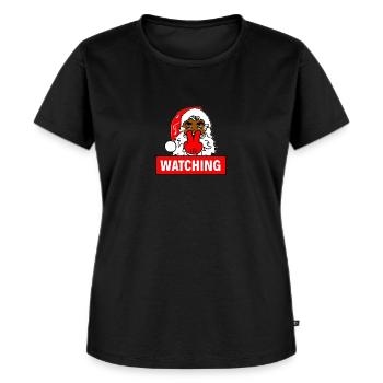 Drôle de Père Noël Noir Regardant la blague Citation Slogan - T-shirt Premium bio Femme - noir - Devant - Selfina (174cm)