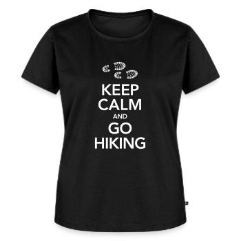 Keep Calm And Go Hiking | Hiking Boots - Women's Premium Organic T-shirt - black - Front - Selfina (174cm)