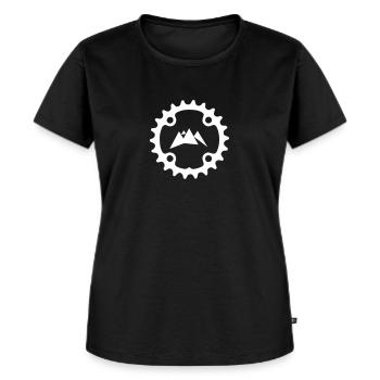 Mountainbike Kettenblatt Berge - T-shirt Premium bio Femme - noir - Devant - Selfina (174cm)