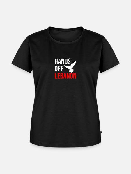 HANDS OFF LEBANON - Frauen Premium Bio T-Shirt - Schwarz