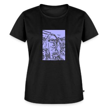 Purple and Line - Women's Premium Organic T-shirt - black - Front - Selfina (174cm)