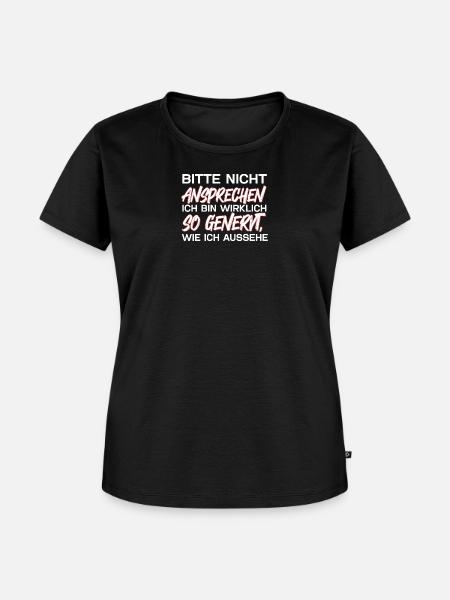 Bitte Nicht Ansprechen - Frauen Premium Bio T-Shirt - Schwarz