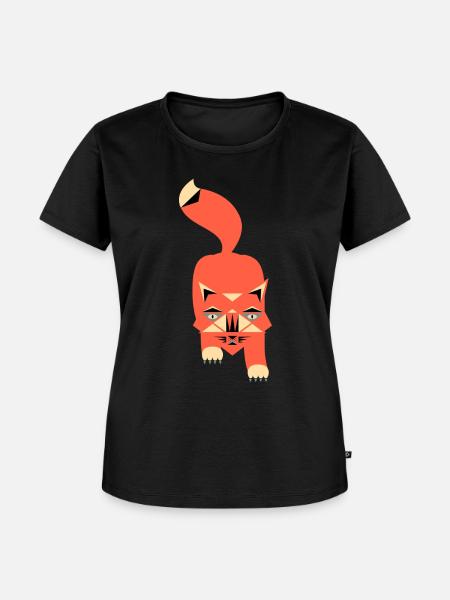 Cat Geometric Style - Frauen Premium Bio T-Shirt - Schwarz