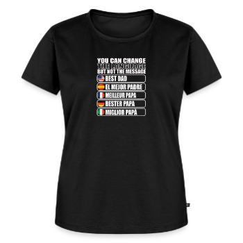 Papa Vatertag Geschenkidee - Frauen Premium Bio T-Shirt - Schwarz - Vorne - Selfina (174cm)