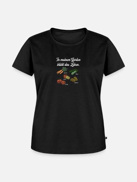 Lebendiger Garten - Frauen Premium Bio T-Shirt - Schwarz