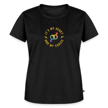 Niedliche lesbische Pride-Monatsfeier - Frauen Premium Bio T-Shirt - Schwarz - Vorne - Selfina (174cm)
