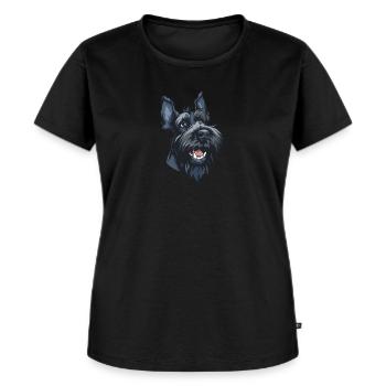 Kerry Blue Terrier | Blauer Irischer Terrier - Frauen Premium Bio T-Shirt - Schwarz - Vorne - Selfina (174cm)