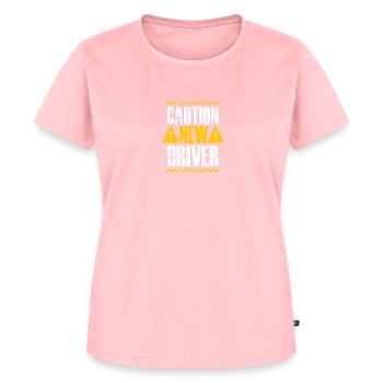 Caution New Driver - Frauen Premium Bio T-Shirt - Rosa - Vorne - AI Model Female 172 dark (172cm)