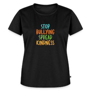 Stop Bullying & Spread - Stomp Bullying - Women's Premium Organic T-shirt - black - Front - Selfina (174cm)