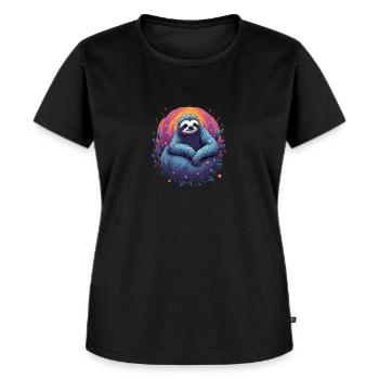 Psychedelic Sloth | Chill Vibes Design | Trend - Women's Premium Organic T-shirt - black - Front - Selfina (174cm)