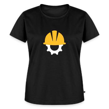 Casque de génie cadeau sécurité sur chantier - T-shirt Premium bio Femme - noir - Devant - Selfina (174cm)