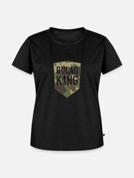 Gulag King Camouflage - Frauen Premium Bio T-Shirt - Schwarz
