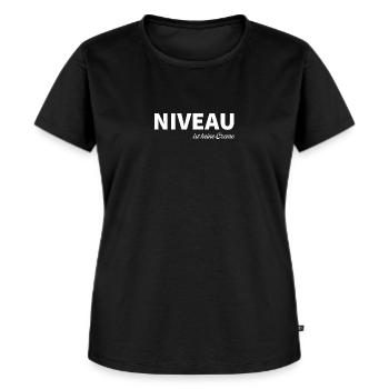 Niveau - Frauen Premium Bio T-Shirt - Schwarz - Vorne - Selfina (174cm)
