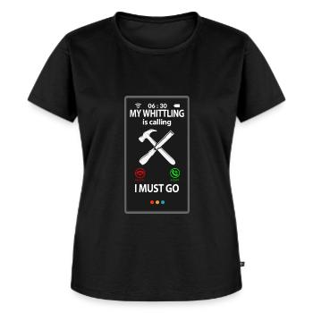 Whittling Holzschnitzer Holz Schnitzen Spruch - Frauen Premium Bio T-Shirt - Schwarz - Vorne - Selfina (174cm)