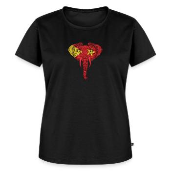 Éléphant de drapeau du Tigré - Support Tigray - T-shirt Premium bio Femme - noir - Devant - Selfina (174cm)