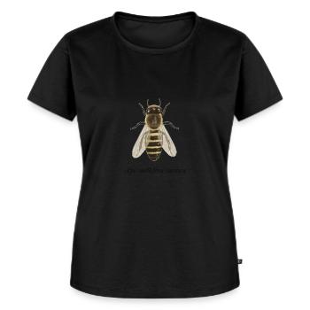 Apis m. carnica - die helle Biene - Frauen Premium Bio T-Shirt - Schwarz - Vorne - Selfina (174cm)