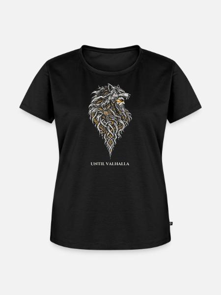 Der Wolfskrieger – Until Valhalla - Frauen Premium Bio T-Shirt - Schwarz