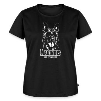 MALINOIS coolest dog ever Wilsigns Hundesport - Frauen Premium Bio T-Shirt - Schwarz - Vorne - Selfina (174cm)