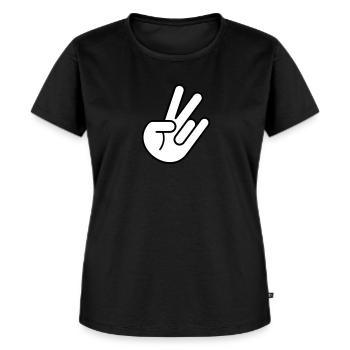 JDM Peace Hand 2c - T-shirt Premium bio Femme - noir - Devant - Selfina (174cm)