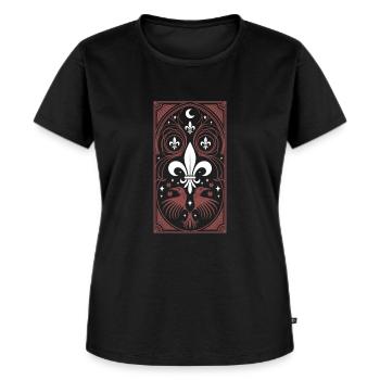 Fleur de Lis & Ravens: Royal Mysticism - Women's Premium Organic T-shirt - black - Front - Selfina (174cm)