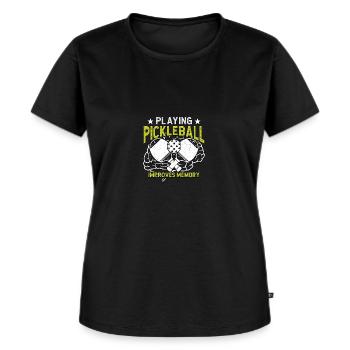 Playing Pickleball Improves Memory für - Frauen Premium Bio T-Shirt - Schwarz - Vorne - Selfina (174cm)
