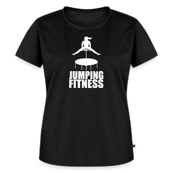 Jumping fitness Gym Sport Geschenk - Frauen Premium Bio T-Shirt - Schwarz - Vorne - Selfina (174cm)
