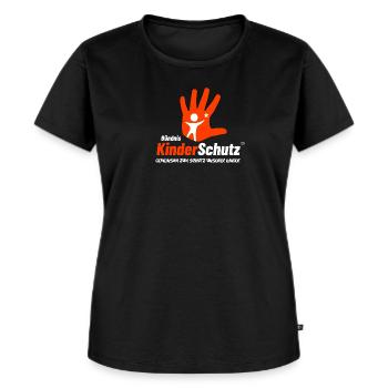 Bündnis Kinderschutz Logo für dunklen Hintergrund - Frauen Premium Bio T-Shirt - Schwarz - Vorne - Selfina (174cm)