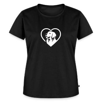 Im Herzen ein Golden Retriever - Frauen Premium Bio T-Shirt - Schwarz - Vorne - Selfina (174cm)