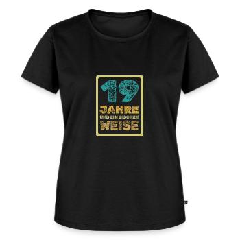 19 - Frauen Premium Bio T-Shirt - Schwarz - Vorne - Selfina (174cm)