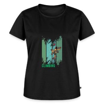 Mur de gymnase de sport d’escalade de bloc - T-shirt Premium bio Femme - noir - Devant - Selfina (174cm)