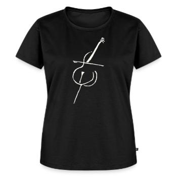 Cello weiß pur - Frauen Premium Bio T-Shirt - Schwarz - Vorne - Selfina (174cm)