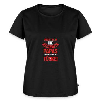 Turks Dad Father Father's Day Turkey - Women's Premium Organic T-shirt - black - Front - Selfina (174cm)