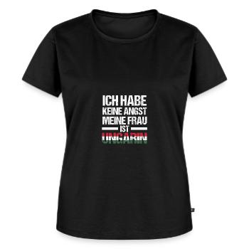 Magyaren Ungarn - Frauen Premium Bio T-Shirt - Schwarz - Vorne - Selfina (174cm)